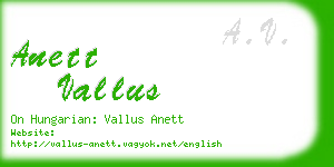 anett vallus business card